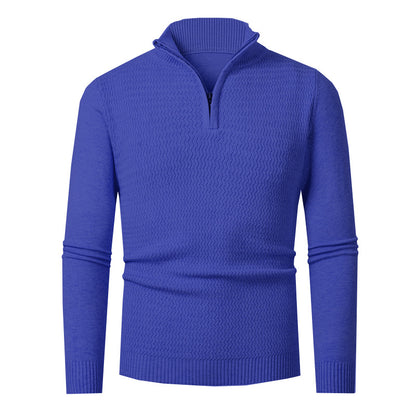 Men's Solid Color Half Zipper Sweater