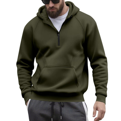 Men's Casual Sports Commuter Fleece Hooded Zip