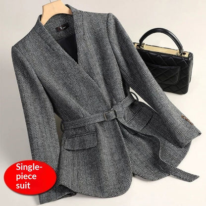 Sophistizierter Damen Wollblazer aus Chenille – Eleganter Business-Blazer mit Prinzessärmeln