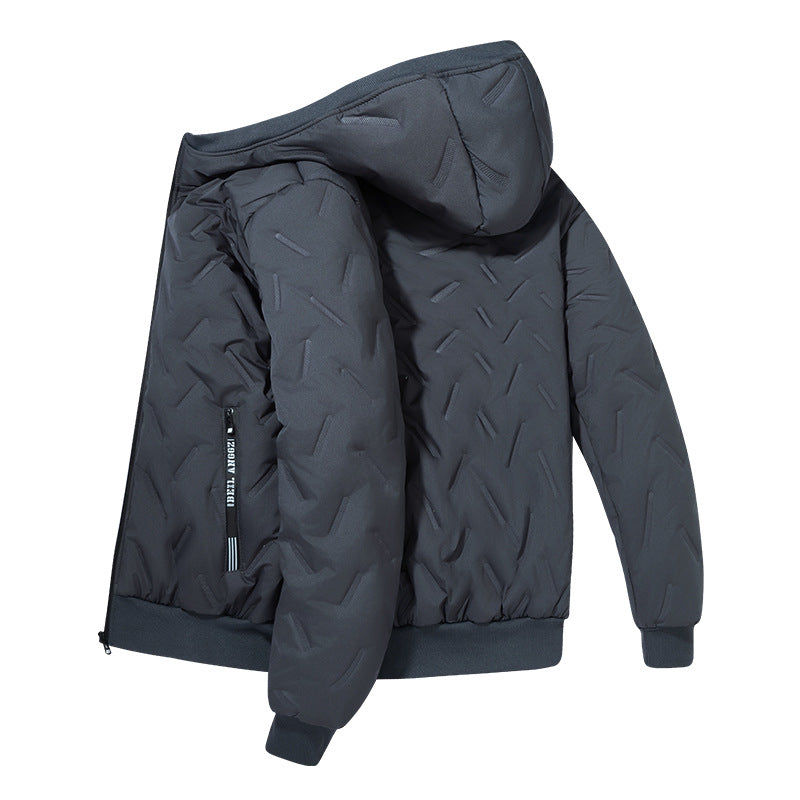 Men's Winter Ultrasonic Lambswool Cotton Padded Jacket For Warmth