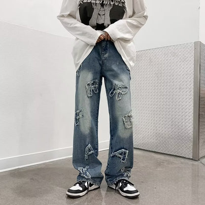 Loose Retro Casual Wide-Leg-Hose