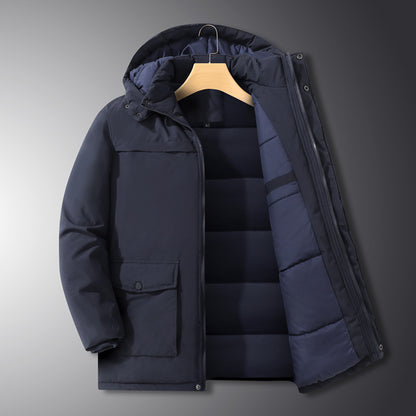 Thickened Men's Jacket With Detachable Hood