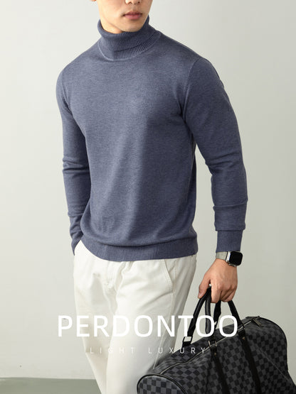 Thickened Men's Turtleneck Thermal Knitwear For Autumn And Winter