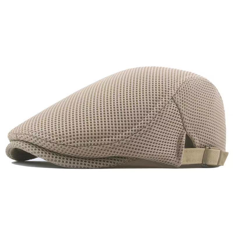 Handgefertigte Herren Flat Cap aus Mesh – Atmungsaktive Schirmmütze – Zeitloser Ethnic-Style für jede Saison