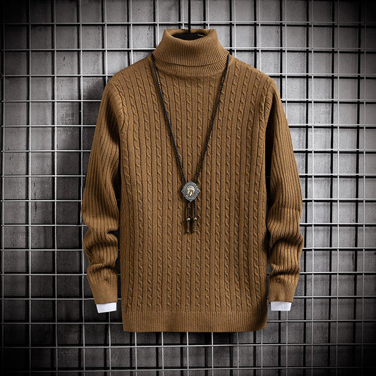 Top Winter Turtleneck Solid Color Slim Sweater Pullover