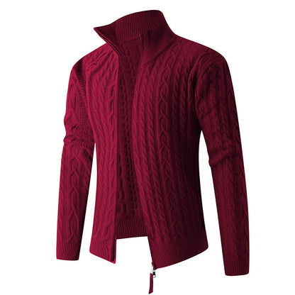 New Men's Knitwear Fashionable Half-zip Thickened Sweater