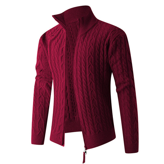 New Men's Knitwear Fashionable Half-zip Thickened Sweater