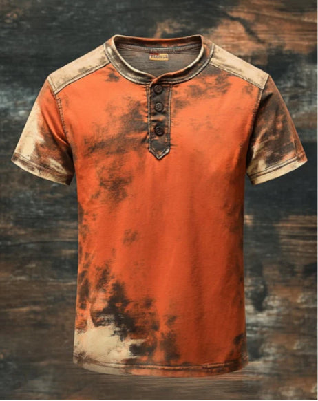 Printed Fashion Men's Hip Hop Casual Sports Button Short Sleeve