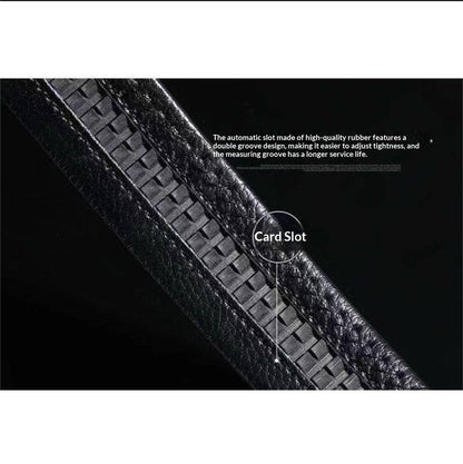 Exklusiver Herren-Ledergürtel – Automatikschließe mit Magnet-Technologie – Hochwertiges Faux-Leder in Business-Schwarz