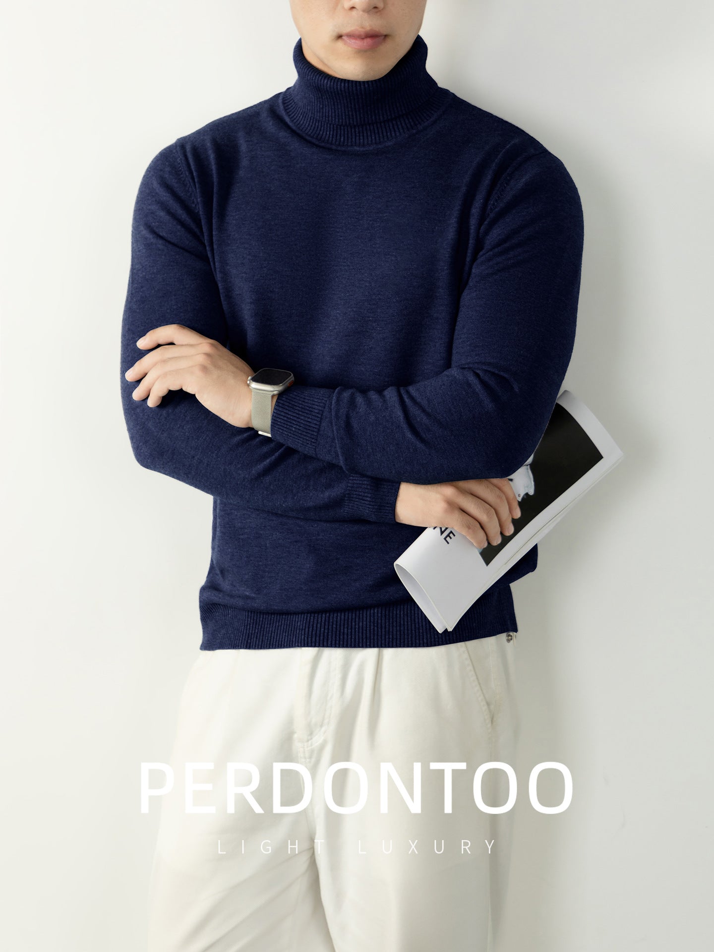 Thickened Men's Turtleneck Thermal Knitwear For Autumn And Winter