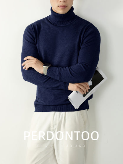 Thickened Men's Turtleneck Thermal Knitwear For Autumn And Winter
