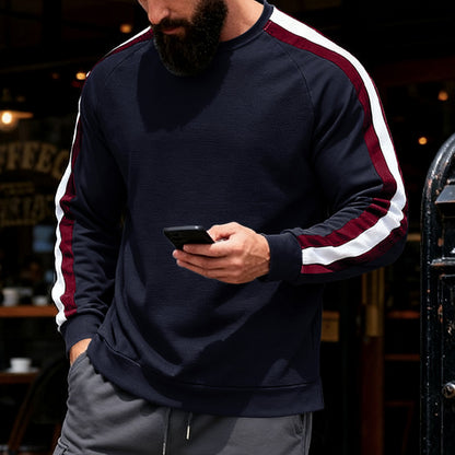Long Sleeve Striped Base Hoodie For Men
