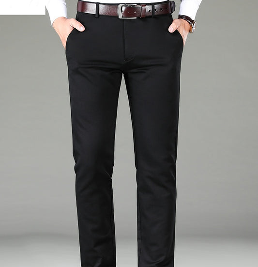 Loose straight middle-aged business trousers