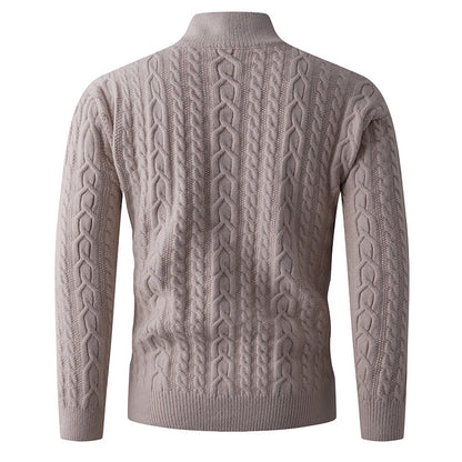 New Men's Knitwear Fashionable Half-zip Thickened Sweater