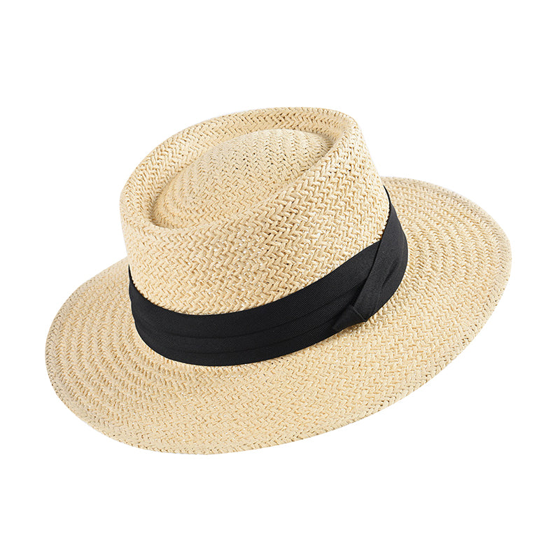Ladies Hand-woven Flat Straw Hat
