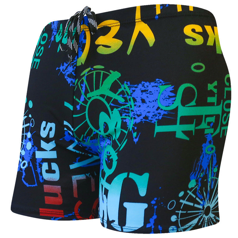 Large Size Loose Swimming Pool Beach Print Adult Shorts