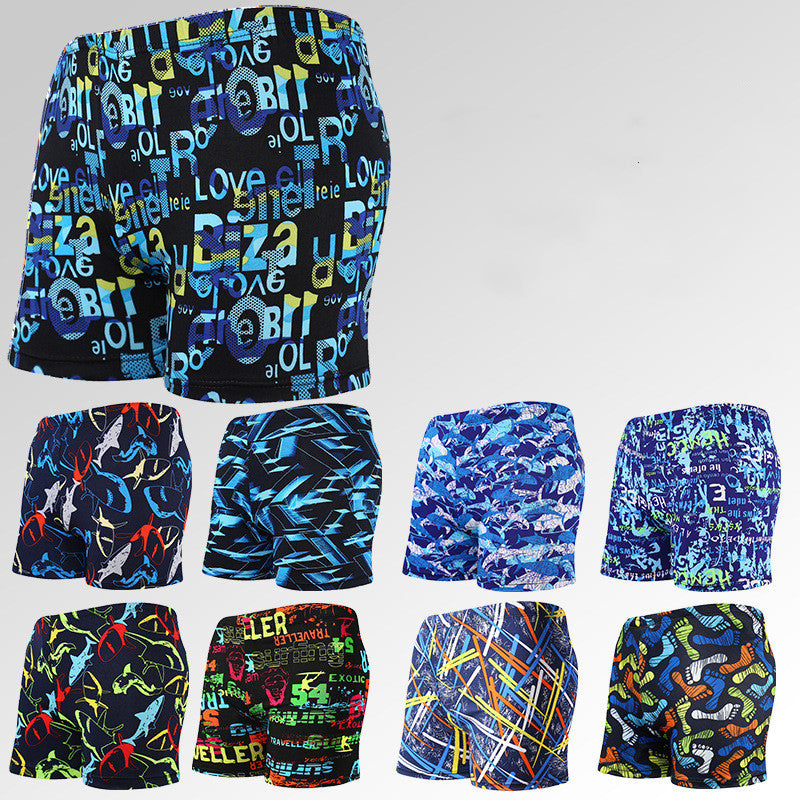 Large Size Loose Swimming Pool Beach Print Adult Shorts