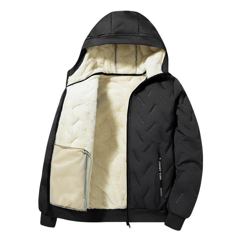 Men's Winter Ultrasonic Lambswool Cotton Padded Jacket For Warmth