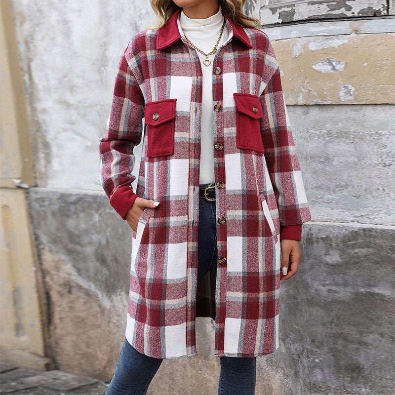 Langmantel Mit Taschen Mode Winterjacke Outwear