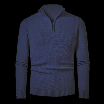 Men's Solid Color Half Zipper Sweater