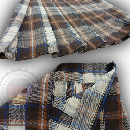 Plaid Pleated Mini Skirt - Cotton-Blend Tartan Skirt - Made In Germany