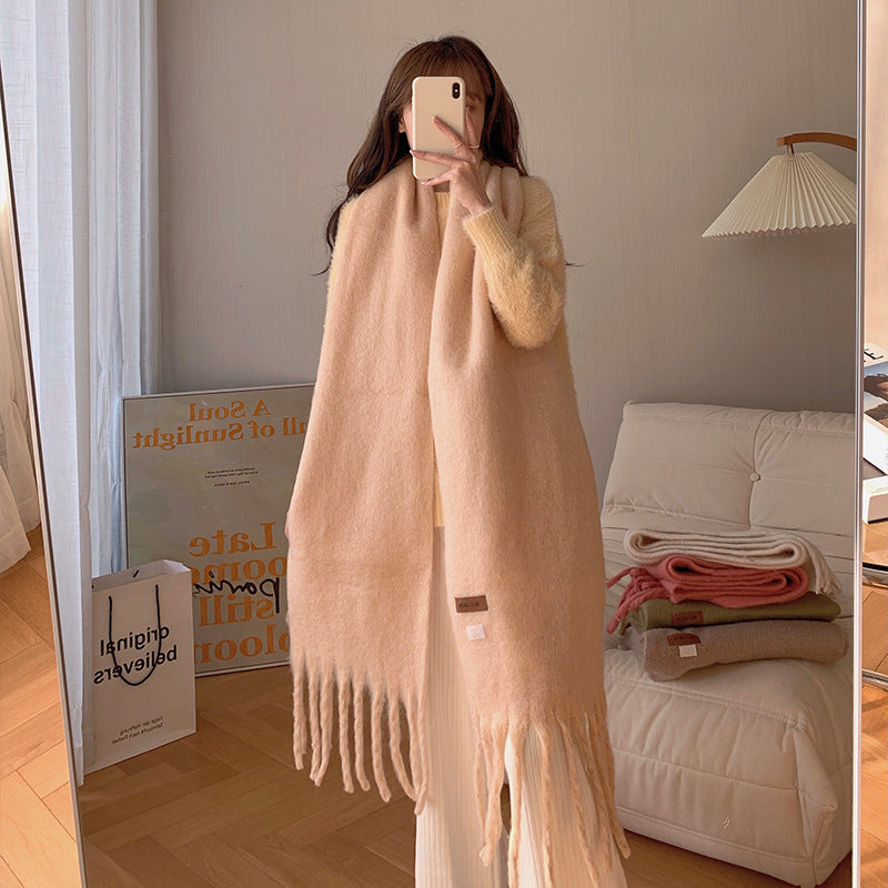 Women's Versatile Fashion Solid Color Warm Scarf