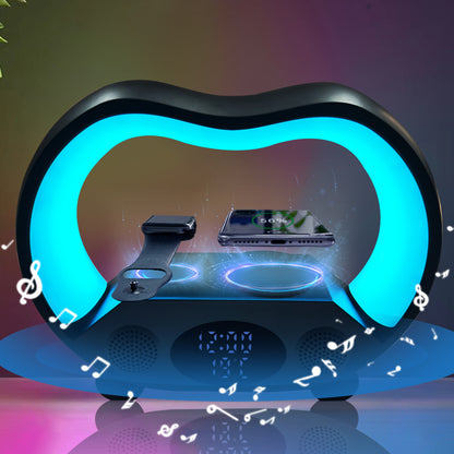 Bluetooth-kompatible Ambiente Intelligente LED Tischlampe Multi-Funktions-Wireless-Ladegerät-Nachtlicht Bluetooth-kompatibler Lautsprecher
