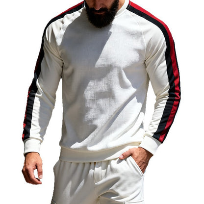 Long Sleeve Striped Base Hoodie For Men