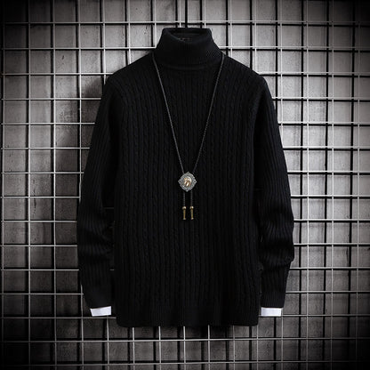 Top Winter Turtleneck Solid Color Slim Sweater Pullover