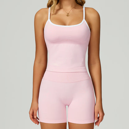 Seamless Color-Block Yoga Set For Women