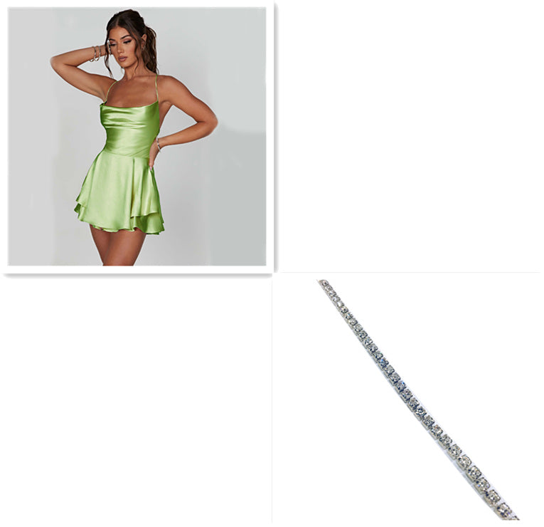 Rückenfreies Satin - Kleid