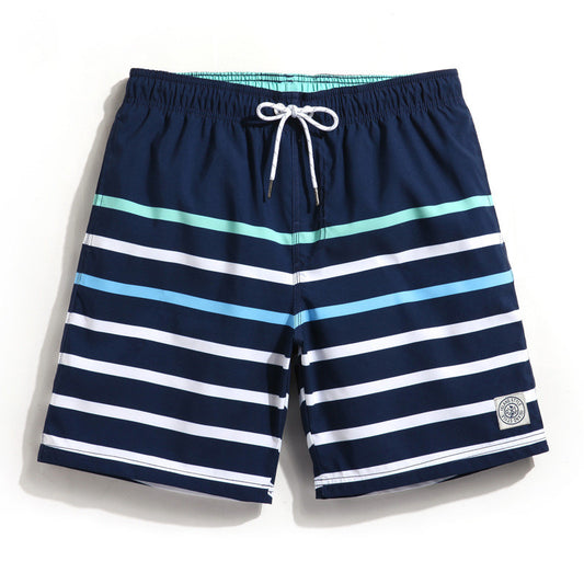 Men's Striped Loose Casual Beach Quick Dry Shorts