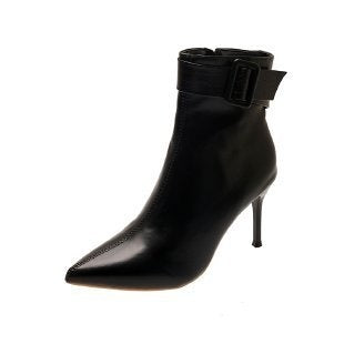 Spitze Stiletto-Ankle-Boots mit Gürtel-Detail