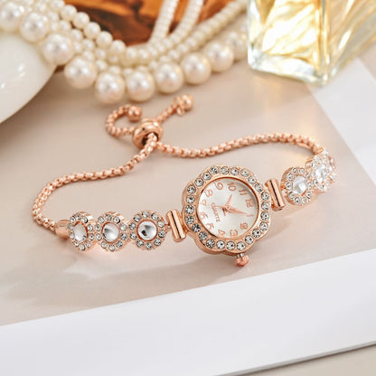 Free Pull-out Bracelet Women's Watch Fashion Color Diamond