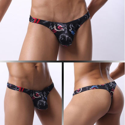 Cartoon Printing Moisture Wicking Low Waist Men's Panties