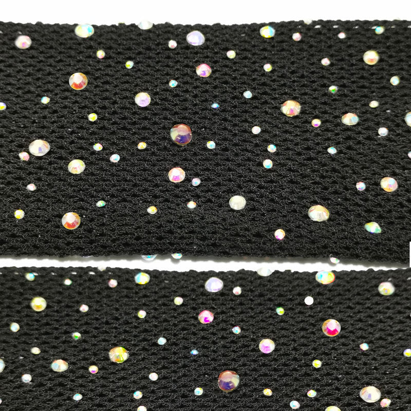 Women's Fishnet Tights With Hot-fixed Rhinestones And Colored Crystal Accents