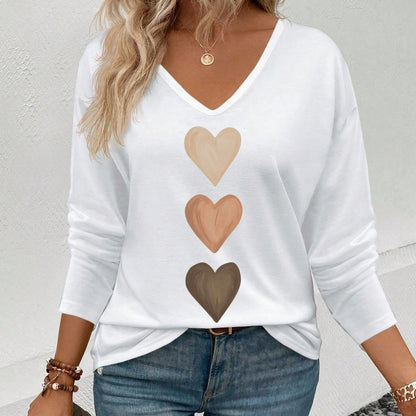 Fashionable Casual And Comfortable Women's V-neck Long-sleeve Top