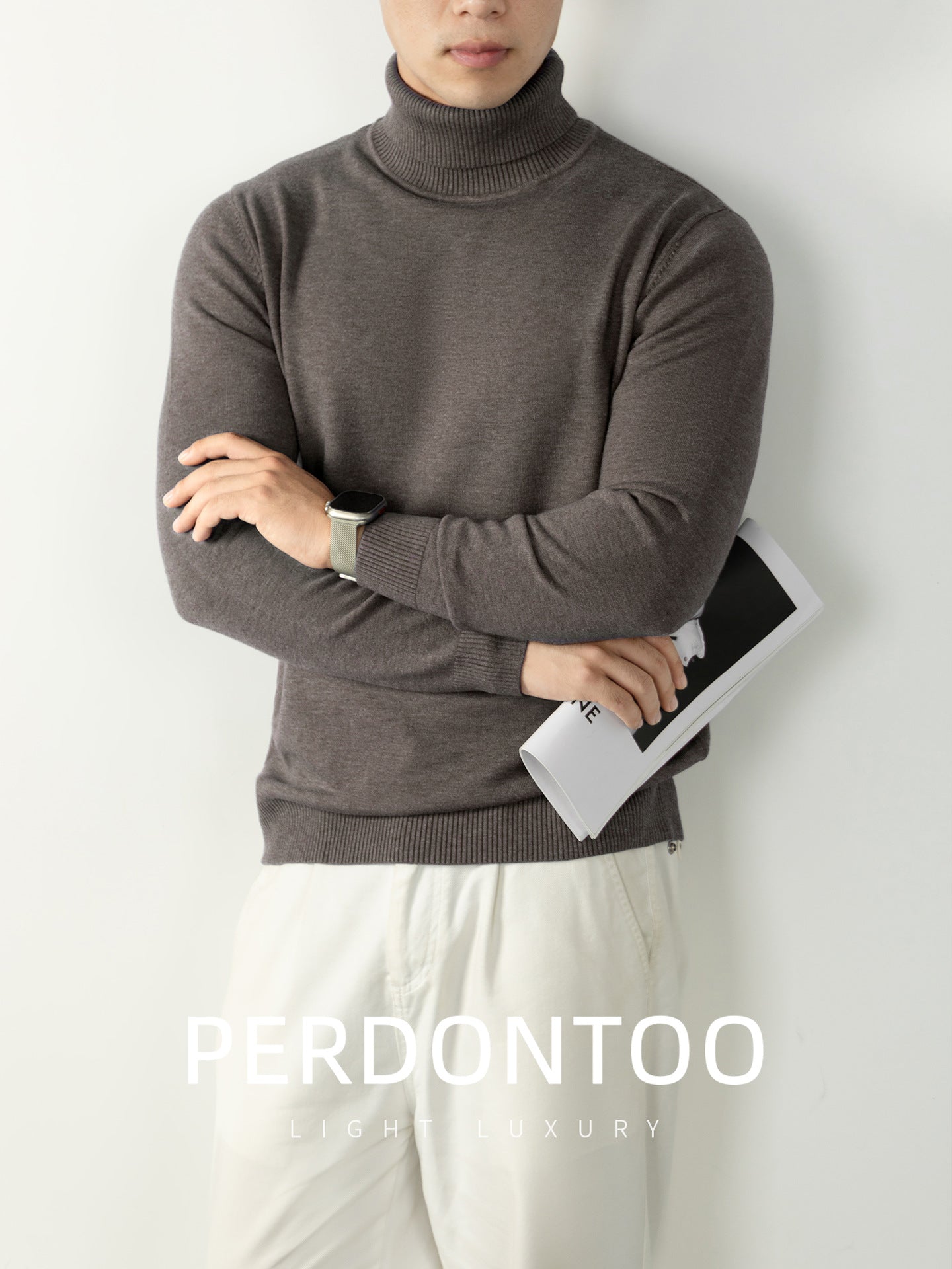 Thickened Men's Turtleneck Thermal Knitwear For Autumn And Winter