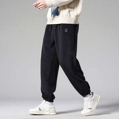 Loose Fleece-gefütterte dicke Jogginghose Casual Hose für Männer