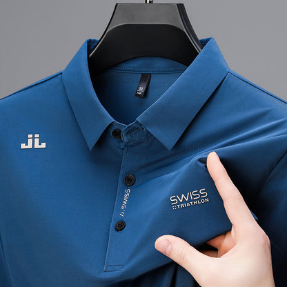 Middle-aged Men's Short-sleeved Polo Shirt With Lapels