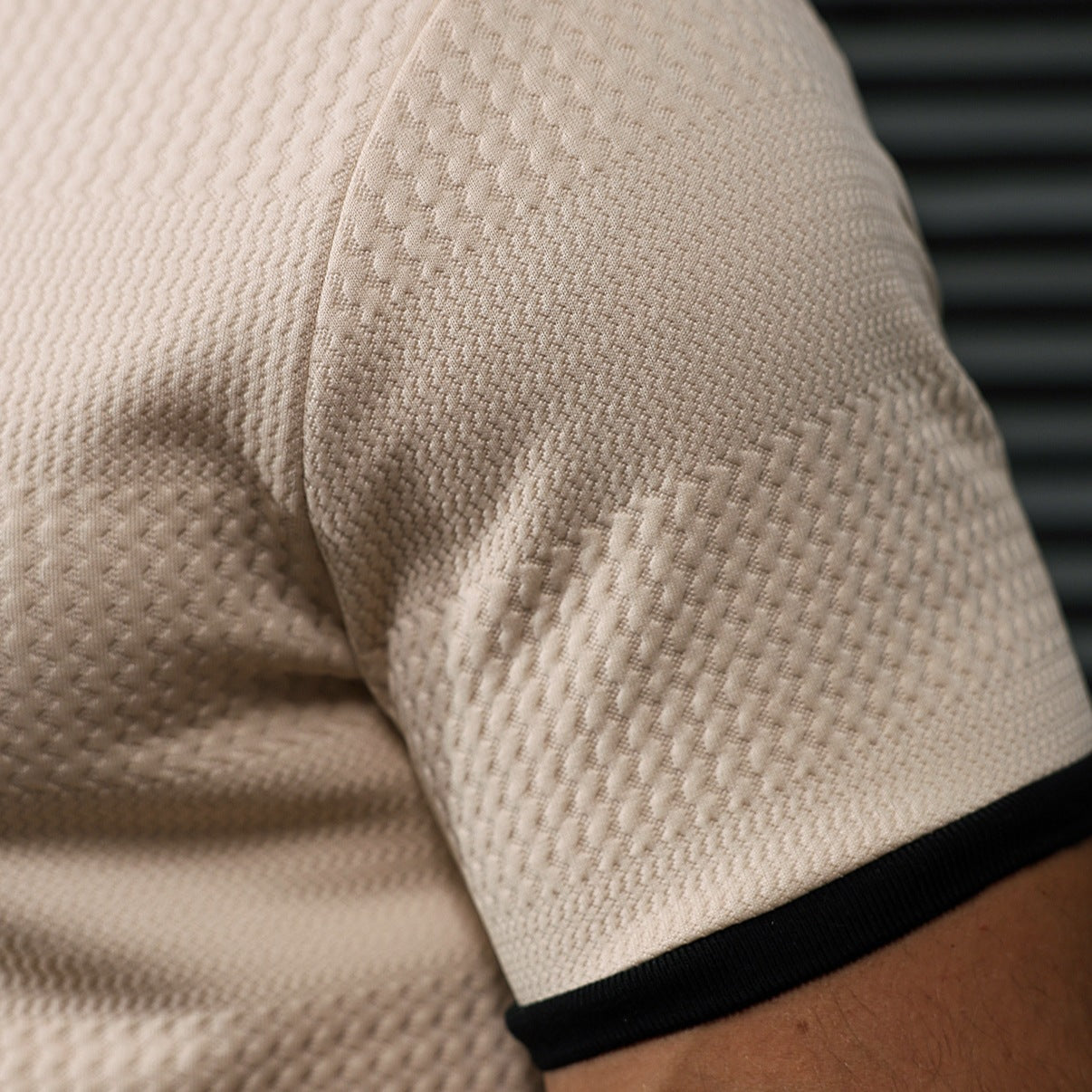 Herren Premium Jacquard Polo-Hemd – Sportliche Waffel-Struktur & Kontrast-Bündchen | Slim Fit