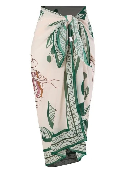 Luxuriöses 2-teiliges Bade-Set: Eleganter Bikini mit passendem Sarong-Wickelrock – Stilvoller Beach-Look