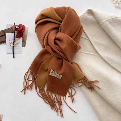 Double-sided Solid-color Scarf For Women