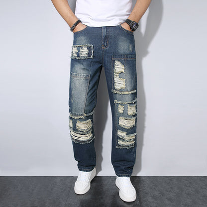Gerade Faltenresistente Lockere Casual Jeans für Herren