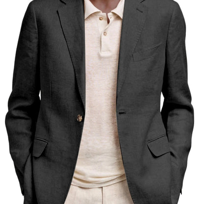 Men's Long-Sleeve Business-Casual Suit With Lapel And Mock Pockets