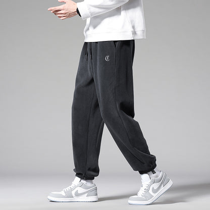 Loose Fleece-gefütterte dicke Jogginghose Casual Hose für Männer