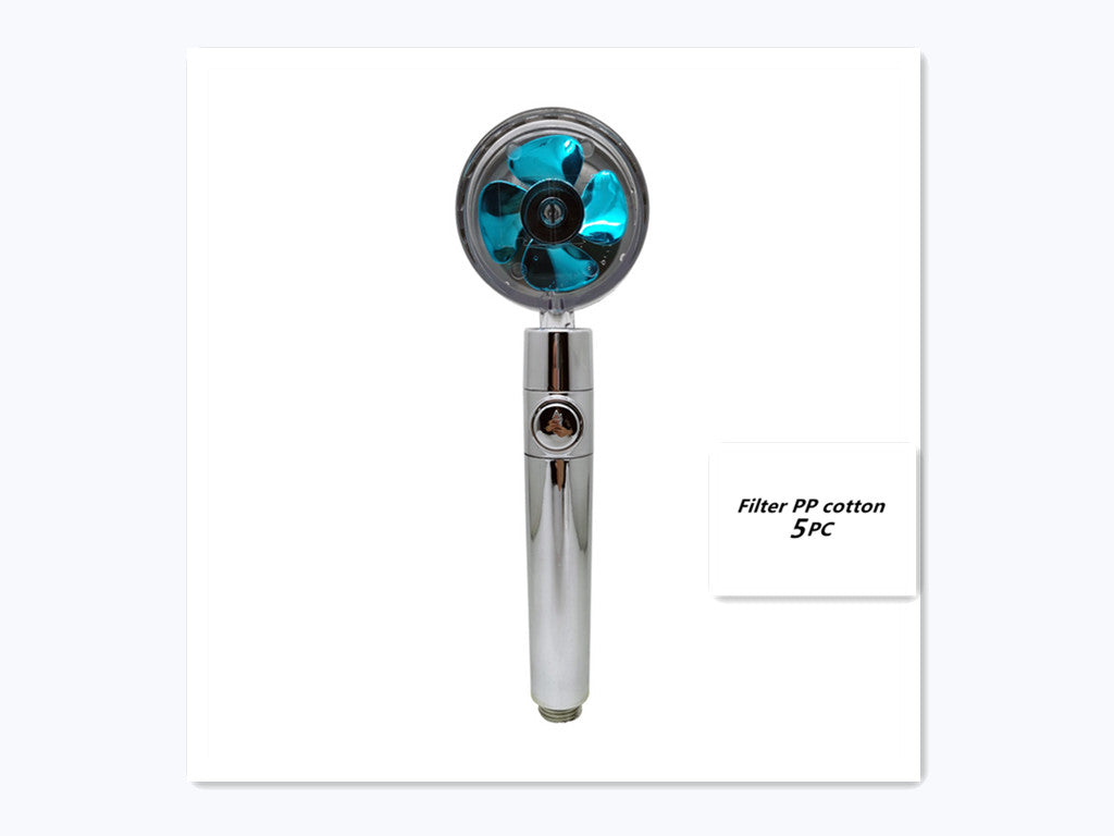 Propeller-getriebener Duschkopf Mit Stoppknopf