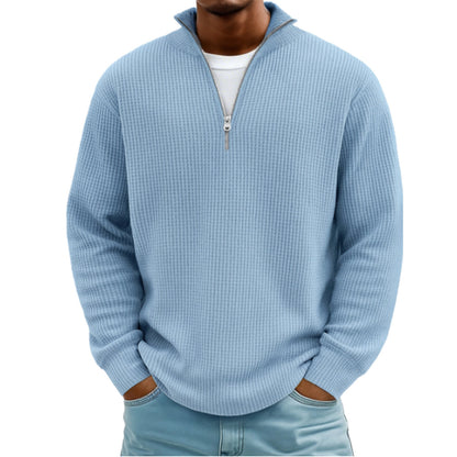 Men's Hoodie Waffle Knit Pullover