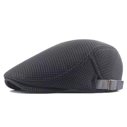 Handgefertigte Herren Flat Cap aus Mesh – Atmungsaktive Schirmmütze – Zeitloser Ethnic-Style für jede Saison