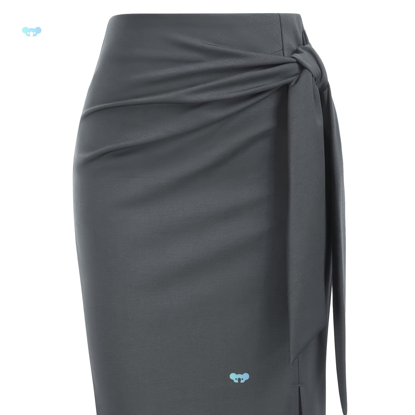 Hoch taillierter Midi-Rock in Chenille mit raffinierter Raffung